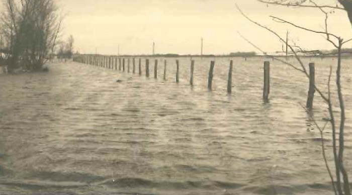 Überschwemmungen der Peene - bei Loitz/Rustow (ca. 1930)