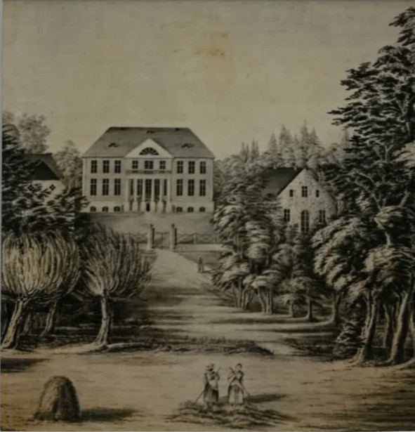 Das Gutshaus von der Peene aus gesehen (1808)